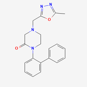 molecular formula C20H20N4O2 B5561516 1-(2-biphenylyl)-4-[(5-methyl-1,3,4-oxadiazol-2-yl)methyl]-2-piperazinone 