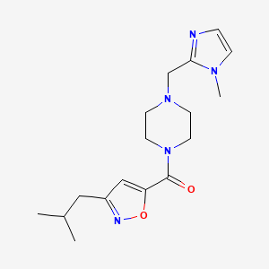 molecular formula C17H25N5O2 B5561531 1-[(3-isobutyl-5-isoxazolyl)carbonyl]-4-[(1-methyl-1H-imidazol-2-yl)methyl]piperazine 
