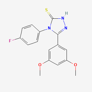 molecular formula C16H14FN3O2S B5561544 5-(3,5-dimethoxyphenyl)-4-(4-fluorophenyl)-4H-1,2,4-triazole-3-thiol 