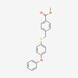 molecular formula C21H18O3S B5561562 methyl 4-{[(4-phenoxyphenyl)thio]methyl}benzoate 