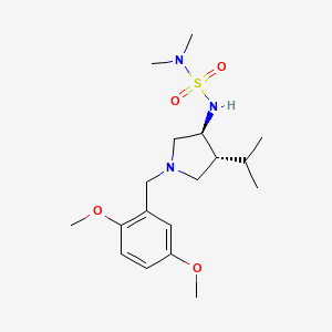 molecular formula C18H31N3O4S B5561577 N'-[(3S*,4R*)-1-(2,5-dimethoxybenzyl)-4-isopropyl-3-pyrrolidinyl]-N,N-dimethylsulfamide 