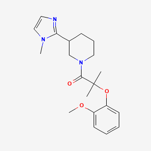 molecular formula C20H27N3O3 B5561602 1-[2-(2-methoxyphenoxy)-2-methylpropanoyl]-3-(1-methyl-1H-imidazol-2-yl)piperidine 
