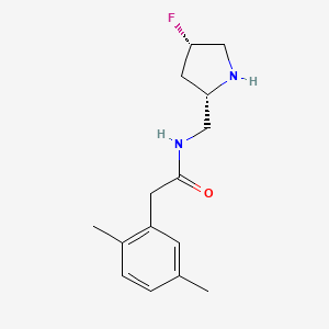 molecular formula C15H21FN2O B5561607 2-(2,5-dimethylphenyl)-N-{[(2S,4S)-4-fluoro-2-pyrrolidinyl]methyl}acetamide hydrochloride 