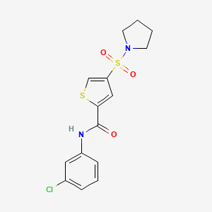 molecular formula C15H15ClN2O3S2 B5561609 N-(3-chlorophenyl)-4-(1-pyrrolidinylsulfonyl)-2-thiophenecarboxamide 