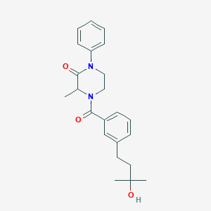 molecular formula C23H28N2O3 B5561617 4-[3-(3-hydroxy-3-methylbutyl)benzoyl]-3-methyl-1-phenyl-2-piperazinone 