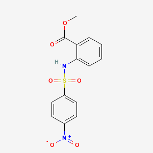 molecular formula C14H12N2O6S B5561623 2-甲基-2-[(4-硝基苯基)磺酰基]氨基苯甲酸酯 