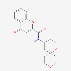 molecular formula C19H21NO5 B5561628 N-1,9-dioxaspiro[5.5]undec-4-yl-4-oxo-4H-chromene-2-carboxamide 