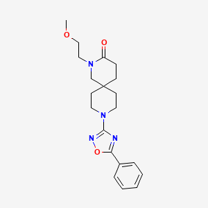 molecular formula C20H26N4O3 B5561648 2-(2-甲氧基乙基)-9-(5-苯基-1,2,4-恶二唑-3-基)-2,9-二氮杂螺[5.5]十一烷-3-酮 