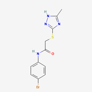 molecular formula C11H11BrN4OS B5561668 N-(4-bromophenyl)-2-[(5-methyl-4H-1,2,4-triazol-3-yl)thio]acetamide 