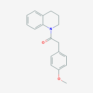 molecular formula C18H19NO2 B5561683 1-[(4-甲氧基苯基)乙酰]-1,2,3,4-四氢喹啉 