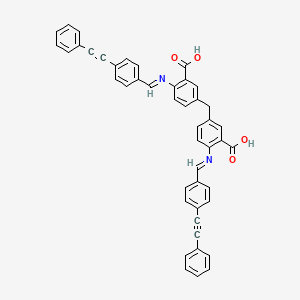 molecular formula C45H30N2O4 B5561697 3,3'-methylenebis(6-{[4-(phenylethynyl)benzylidene]amino}benzoic acid) 
