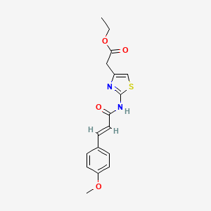 molecular formula C17H18N2O4S B5561712 乙酸(2-{[3-(4-甲氧基苯基)丙烯酰基]氨基}-1,3-噻唑-4-基) 