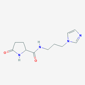 molecular formula C11H16N4O2 B5561730 N-[3-(1H-咪唑-1-基)丙基]-5-氧代脯氨酰胺 