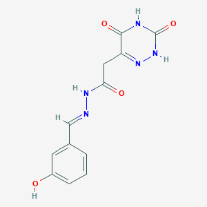 molecular formula C12H11N5O4 B5561740 2-(3,5-二氧代-2,3,4,5-四氢-1,2,4-三嗪-6-基)-N'-(3-羟基亚苄基)乙酰肼 