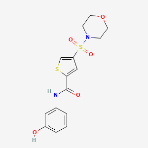molecular formula C15H16N2O5S2 B5561741 N-(3-羟基苯基)-4-(4-吗啉基磺酰基)-2-噻吩甲酰胺 