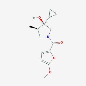 molecular formula C14H19NO4 B5561756 (3R*,4R*)-3-cyclopropyl-1-(5-methoxy-2-furoyl)-4-methyl-3-pyrrolidinol 