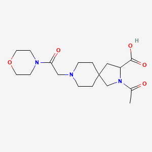 molecular formula C17H27N3O5 B5561763 2-acetyl-8-[2-(4-morpholinyl)-2-oxoethyl]-2,8-diazaspiro[4.5]decane-3-carboxylic acid 