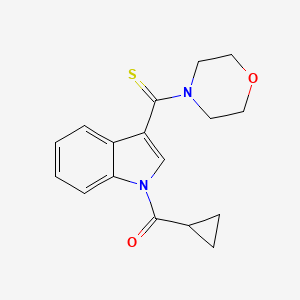 molecular formula C17H18N2O2S B5561764 1-(环丙基羰基)-3-(4-吗啉基碳硫酰)-1H-吲哚 