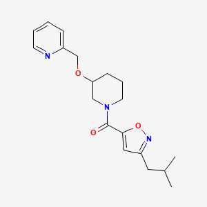 molecular formula C19H25N3O3 B5561779 2-[({1-[(3-isobutyl-5-isoxazolyl)carbonyl]-3-piperidinyl}oxy)methyl]pyridine 