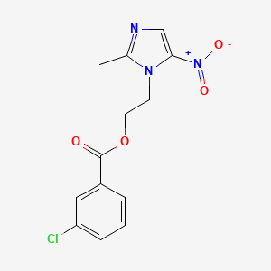 molecular formula C13H12ClN3O4 B5561793 3-氯苯甲酸2-(2-甲基-5-硝基-1H-咪唑-1-基)乙酯 CAS No. 102274-41-9