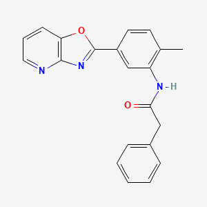 molecular formula C21H17N3O2 B5561812 N-(2-甲基-5-[1,3]恶唑并[4,5-b]吡啶-2-基苯基)-2-苯基乙酰胺 