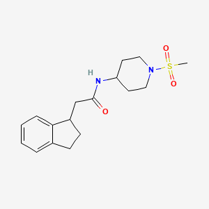 molecular formula C17H24N2O3S B5561817 2-(2,3-dihydro-1H-inden-1-yl)-N-[1-(methylsulfonyl)-4-piperidinyl]acetamide 