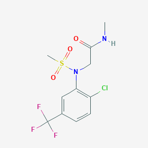 molecular formula C11H12ClF3N2O3S B5561841 N~2~-[2-氯-5-(三氟甲基)苯基]-N~1~-甲基-N~2~-(甲基磺酰基)甘氨酰胺 