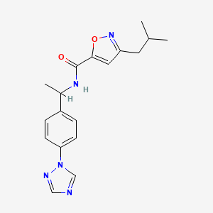 molecular formula C18H21N5O2 B5561851 3-isobutyl-N-{1-[4-(1H-1,2,4-triazol-1-yl)phenyl]ethyl}-5-isoxazolecarboxamide 