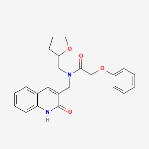 molecular formula C23H24N2O4 B5561888 N-[(2-hydroxy-3-quinolinyl)methyl]-2-phenoxy-N-(tetrahydro-2-furanylmethyl)acetamide 