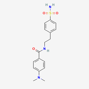 molecular formula C17H21N3O3S B5561920 N-{2-[4-(aminosulfonyl)phenyl]ethyl}-4-(dimethylamino)benzamide 