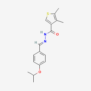 molecular formula C17H20N2O2S B5561925 N'-(4-异丙氧基亚苄基)-4,5-二甲基-3-噻吩甲酰肼 