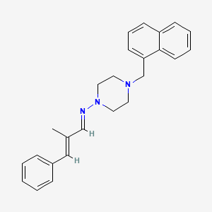 molecular formula C25H27N3 B5561937 N-(2-甲基-3-苯基-2-丙烯-1-亚烷基)-4-(1-萘甲基)-1-哌嗪胺 
