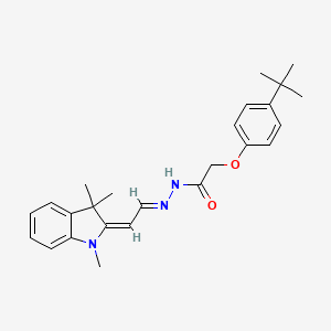 molecular formula C25H31N3O2 B5561944 2-(4-tert-butylphenoxy)-N'-[2-(1,3,3-trimethyl-1,3-dihydro-2H-indol-2-ylidene)ethylidene]acetohydrazide 