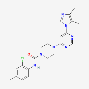 molecular formula C21H24ClN7O B5561950 N-(2-氯-4-甲基苯基)-4-[6-(4,5-二甲基-1H-咪唑-1-基)-4-嘧啶基]-1-哌嗪甲酰胺 