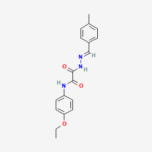 molecular formula C18H19N3O3 B5561958 N-(4-乙氧基苯基)-2-[2-(4-甲基苄亚胺)肼基]-2-氧代乙酰胺 
