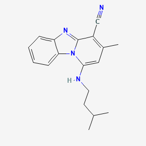 molecular formula C18H20N4 B5561967 3-methyl-1-[(3-methylbutyl)amino]pyrido[1,2-a]benzimidazole-4-carbonitrile 