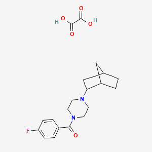 molecular formula C20H25FN2O5 B5561983 1-双环[2.2.1]庚-2-基-4-(4-氟苯甲酰基)哌嗪草酸盐 