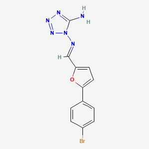 molecular formula C12H9BrN6O B5562101 N~1~-{[5-(4-bromophenyl)-2-furyl]methylene}-1H-tetrazole-1,5-diamine 