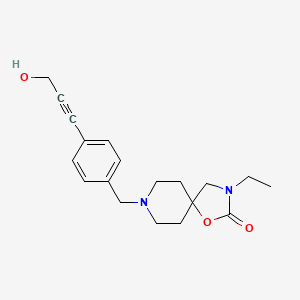 molecular formula C19H24N2O3 B5562106 3-ethyl-8-[4-(3-hydroxyprop-1-yn-1-yl)benzyl]-1-oxa-3,8-diazaspiro[4.5]decan-2-one 