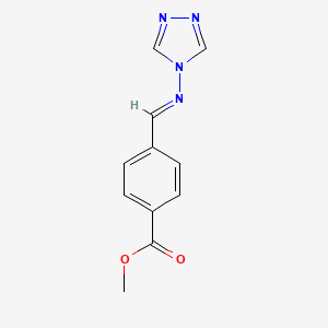 molecular formula C11H10N4O2 B5562113 4-[(4H-1,2,4-三唑-4-亚氨基)甲基]苯甲酸甲酯 