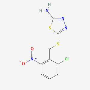 molecular formula C9H7ClN4O2S2 B5562117 5-[(2-chloro-6-nitrobenzyl)thio]-1,3,4-thiadiazol-2-amine 
