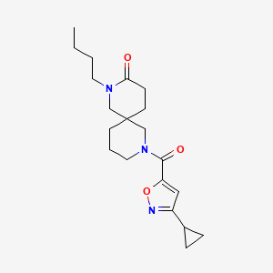 molecular formula C20H29N3O3 B5562123 2-butyl-8-[(3-cyclopropyl-5-isoxazolyl)carbonyl]-2,8-diazaspiro[5.5]undecan-3-one 