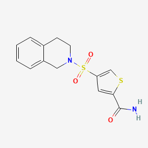 molecular formula C14H14N2O3S2 B5562131 4-(3,4-二氢-2(1H)-异喹啉基磺酰基)-2-噻吩甲酰胺 