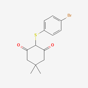 molecular formula C14H15BrO2S B5562175 2-[(4-bromophenyl)thio]-5,5-dimethyl-1,3-cyclohexanedione 