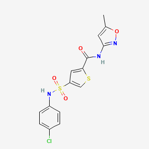 molecular formula C15H12ClN3O4S2 B5562191 4-{[(4-氯苯基)氨基]磺酰基}-N-(5-甲基-3-异恶唑基)-2-噻吩甲酰胺 