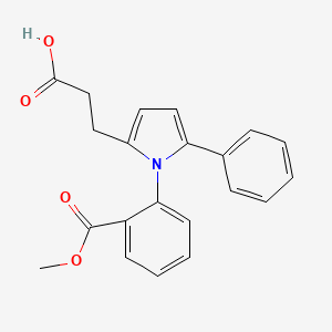 molecular formula C21H19NO4 B5562198 3-{1-[2-(甲氧羰基)苯基]-5-苯基-1H-吡咯-2-基}丙酸 