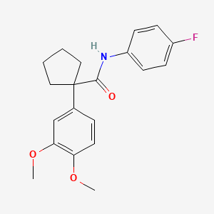 molecular formula C20H22FNO3 B5562206 1-(3,4-二甲氧基苯基)-N-(4-氟苯基)环戊烷甲酰胺 