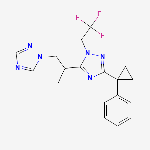 molecular formula C18H19F3N6 B5562209 5-[1-甲基-2-(1H-1,2,4-三唑-1-基)乙基]-3-(1-苯基环丙基)-1-(2,2,2-三氟乙基)-1H-1,2,4-三唑 