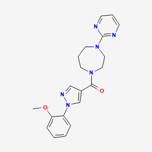 molecular formula C20H22N6O2 B5562253 1-{[1-(2-methoxyphenyl)-1H-pyrazol-4-yl]carbonyl}-4-(2-pyrimidinyl)-1,4-diazepane 