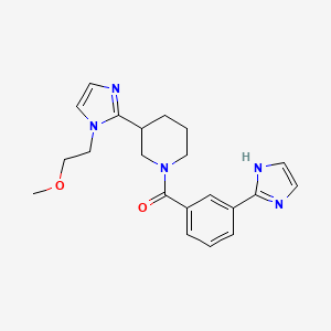 molecular formula C21H25N5O2 B5562273 1-[3-(1H-imidazol-2-yl)benzoyl]-3-[1-(2-methoxyethyl)-1H-imidazol-2-yl]piperidine 